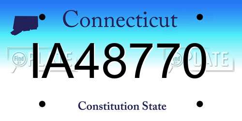 IA48770 Connecticut License Plate