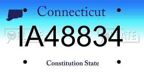 IA48834 Connecticut License Plate
