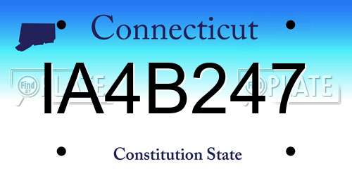 IA4B247 Connecticut License Plate