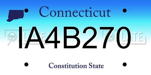 IA4B270 Connecticut License Plate