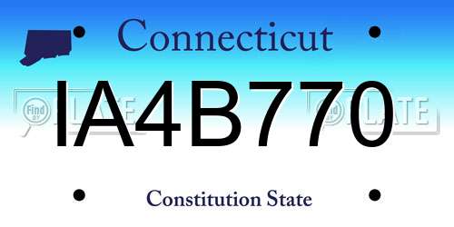 IA4B770 Connecticut License Plate