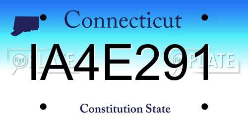 IA4E291 Connecticut License Plate