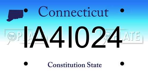 IA4I024 Connecticut License Plate