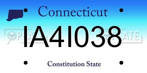 IA4I038 Connecticut License Plate