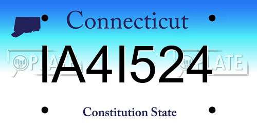 IA4I524 Connecticut License Plate
