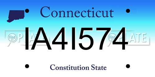 IA4I574 Connecticut License Plate