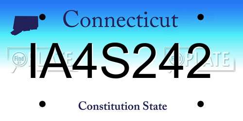 IA4S242 Connecticut License Plate