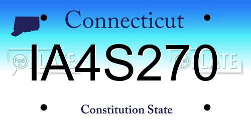 IA4S270 Connecticut License Plate