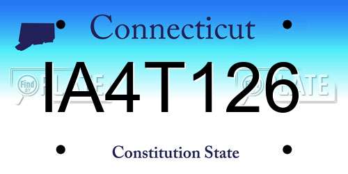 IA4T126 Connecticut License Plate
