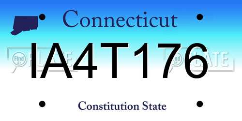 IA4T176 Connecticut License Plate