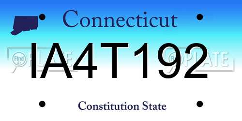 IA4T192 Connecticut License Plate
