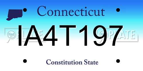 IA4T197 Connecticut License Plate