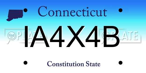 IA4X4B Connecticut License Plate
