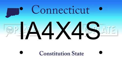 IA4X4S Connecticut License Plate