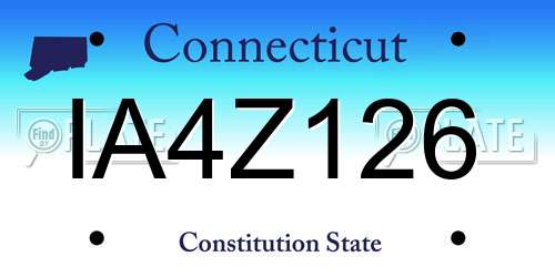 IA4Z126 Connecticut License Plate
