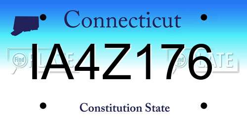 IA4Z176 Connecticut License Plate