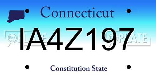 IA4Z197 Connecticut License Plate