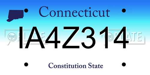 IA4Z314 Connecticut License Plate