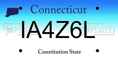 IA4Z6L Connecticut License Plate