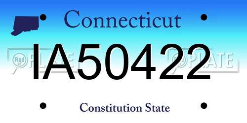 IA50422 Connecticut License Plate