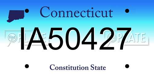 IA50427 Connecticut License Plate