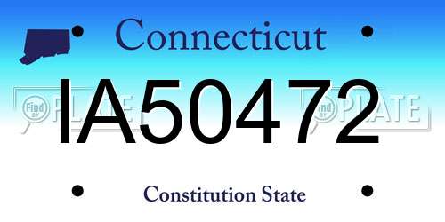 IA50472 Connecticut License Plate