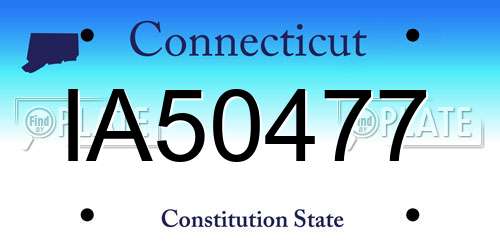 IA50477 Connecticut License Plate