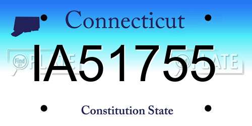 IA51755 Connecticut License Plate
