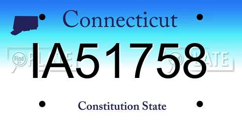 IA51758 Connecticut License Plate