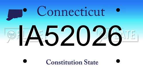 IA52026 Connecticut License Plate