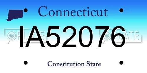IA52076 Connecticut License Plate