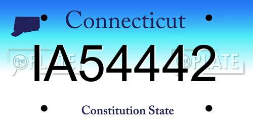 IA54442 Connecticut License Plate