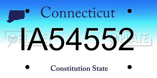 IA54552 Connecticut License Plate