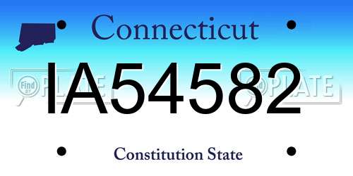 IA54582 Connecticut License Plate