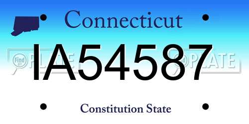 IA54587 Connecticut License Plate