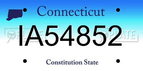 IA54852 Connecticut License Plate