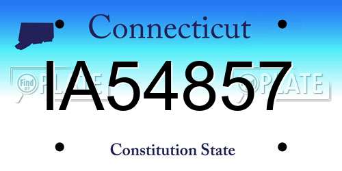 IA54857 Connecticut License Plate