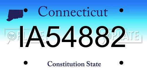 IA54882 Connecticut License Plate