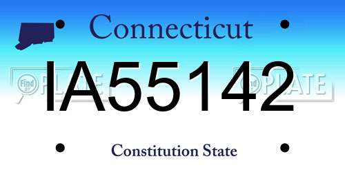 IA55142 Connecticut License Plate