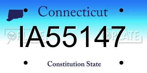 IA55147 Connecticut License Plate