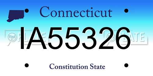 IA55326 Connecticut License Plate