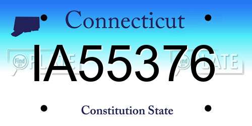 IA55376 Connecticut License Plate