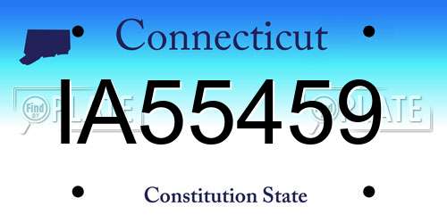 IA55459 Connecticut License Plate