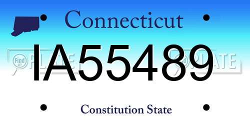 IA55489 Connecticut License Plate