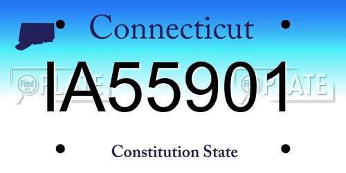 IA55901 Connecticut License Plate