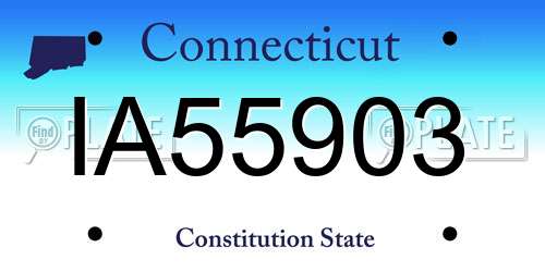 IA55903 Connecticut License Plate