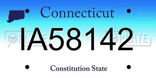 IA58142 Connecticut License Plate