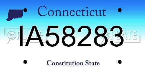 IA58283 Connecticut License Plate