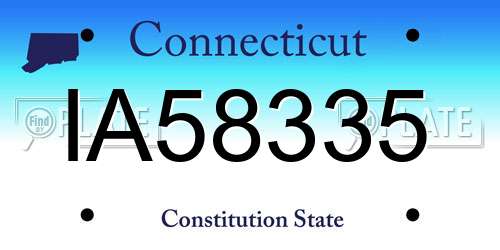 IA58335 Connecticut License Plate