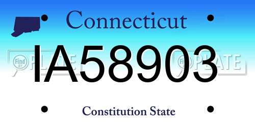 IA58903 Connecticut License Plate
